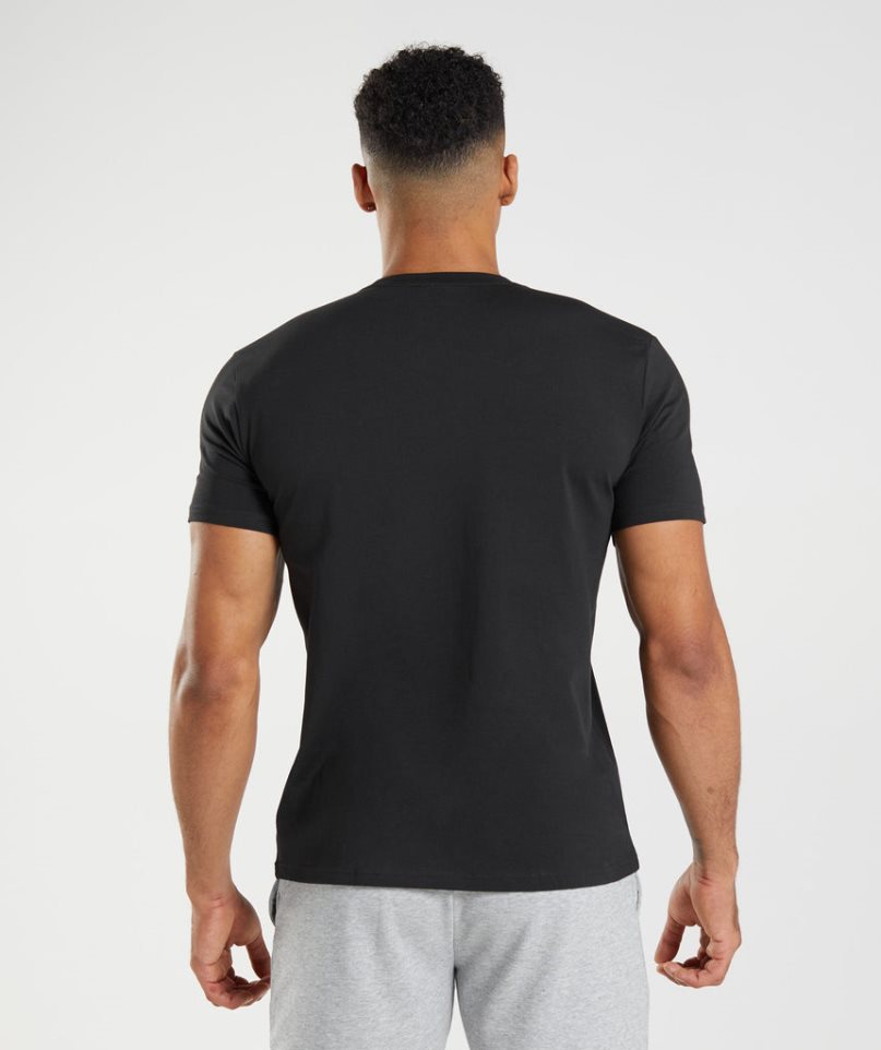 Men's Gymshark Block T-Shirts Black | CA D153AN